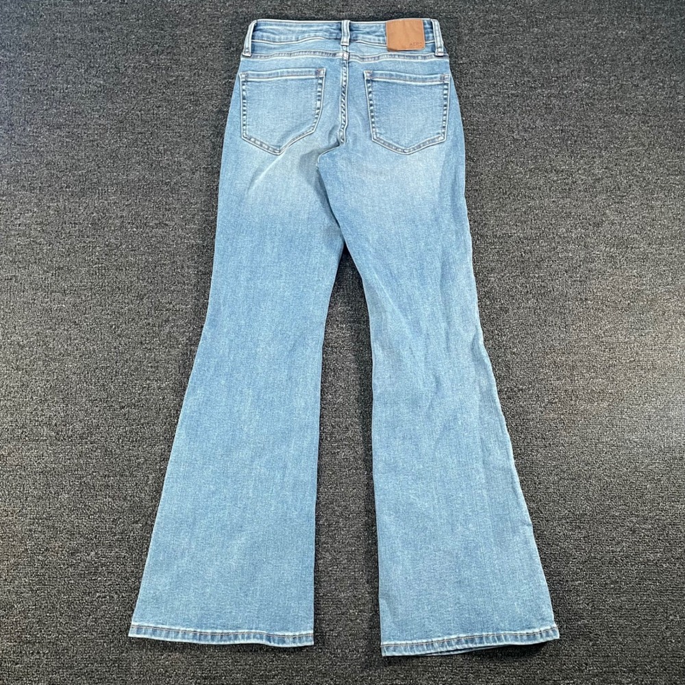 Aeropostale Mid Rise Flare Jeans Womens 000 Regular Light Blue Good Stretch Y2K